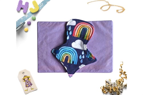 Buy  7 inch Thong Liner Cloth Pad Rainbows and Raindrops now using this page